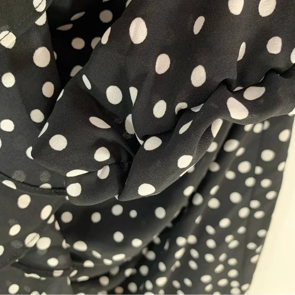 Likely Corinne Ruffle Front Polka Dot Mini Dress Black Size 00 NWT - Picture 6 of 9
